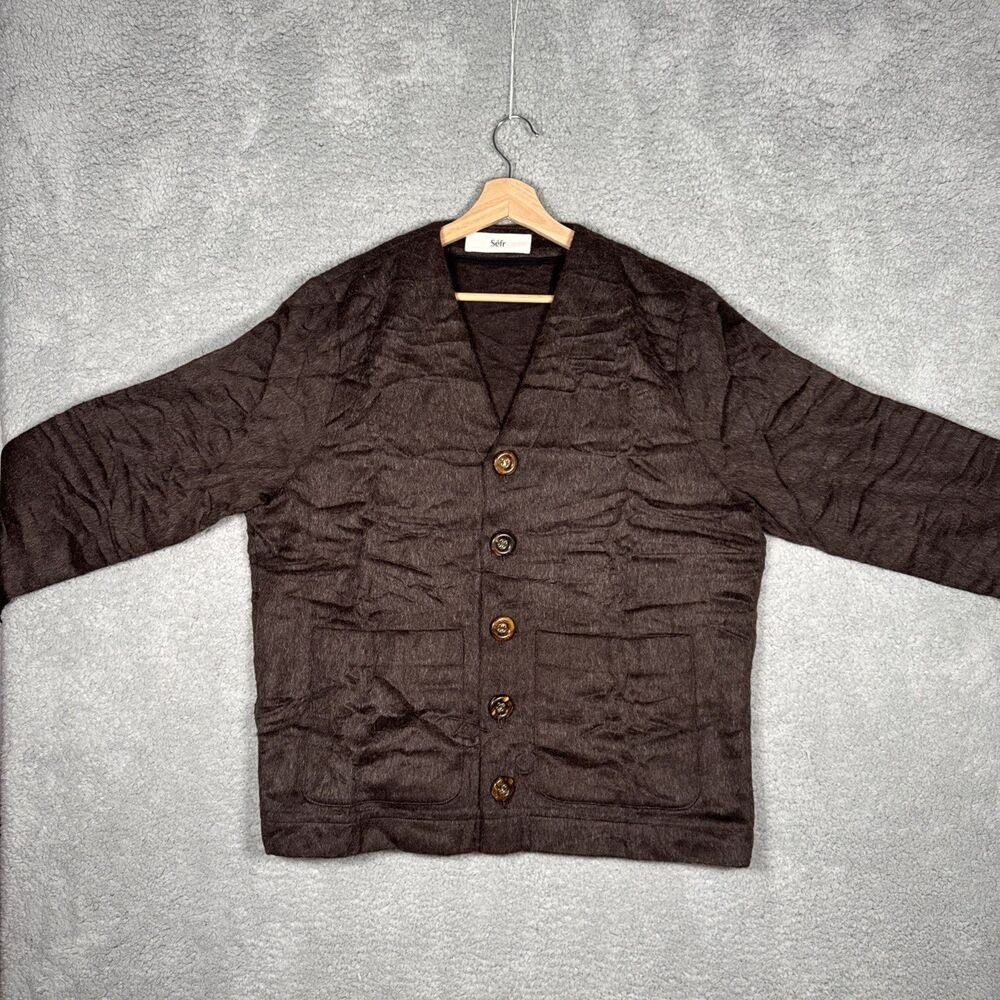 Sefr Gote Cardigan Brown Wool/Mohair Blend